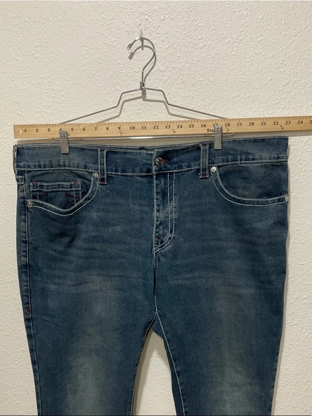 True Religion Big & Tall Men's Rocco Relaxed Skinny Dark Blue Jeans